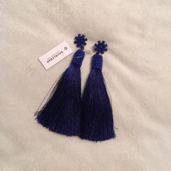 Jewelry - NWT BAUBLE BAR tassel earrings royal blue